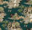 York Wallcoverings Pagoda And Sampan Scenic Forest Green Wallpaper