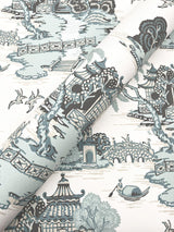 York Wallcoverings Pagoda And Sampan Scenic Seamist White Wallpaper