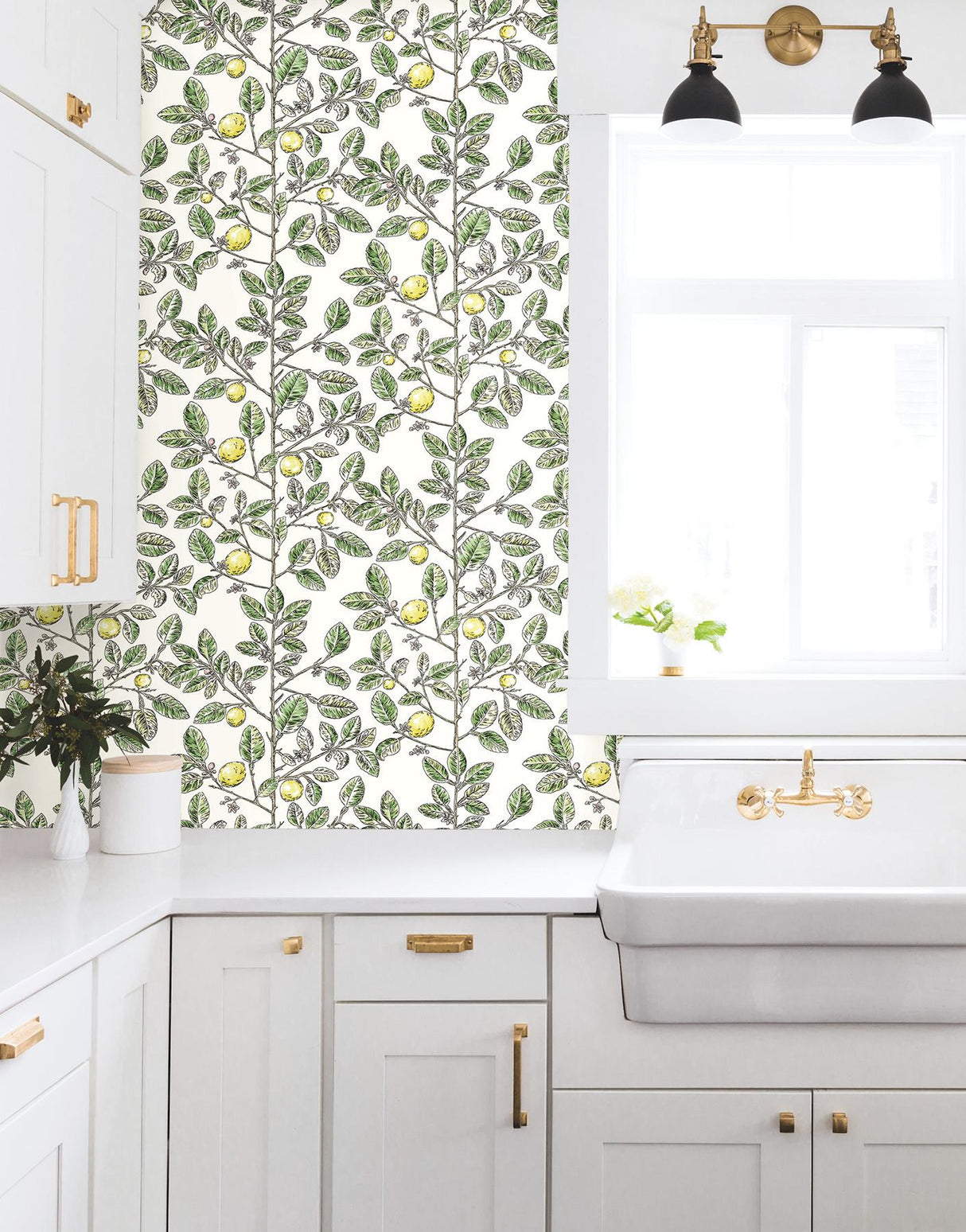 York Wallcoverings Limoncello Toile Green Green Wallpaper