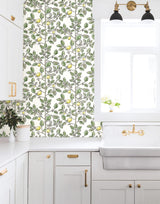 York Wallcoverings Limoncello Toile Green Green Wallpaper