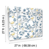 York Wallcoverings Limoncello Toile Blue Blue Wallpaper