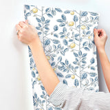 York Wallcoverings Limoncello Toile Blue Blue Wallpaper