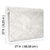 York Wallcoverings Palm Cove Toile White And Grey Grey Wallpaper