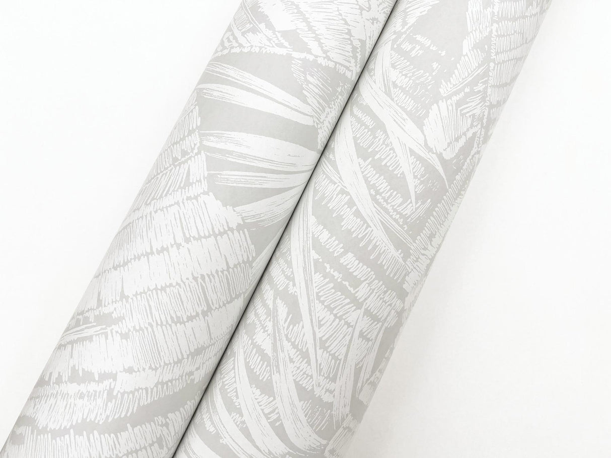 York Wallcoverings Palm Cove Toile White And Grey Grey Wallpaper