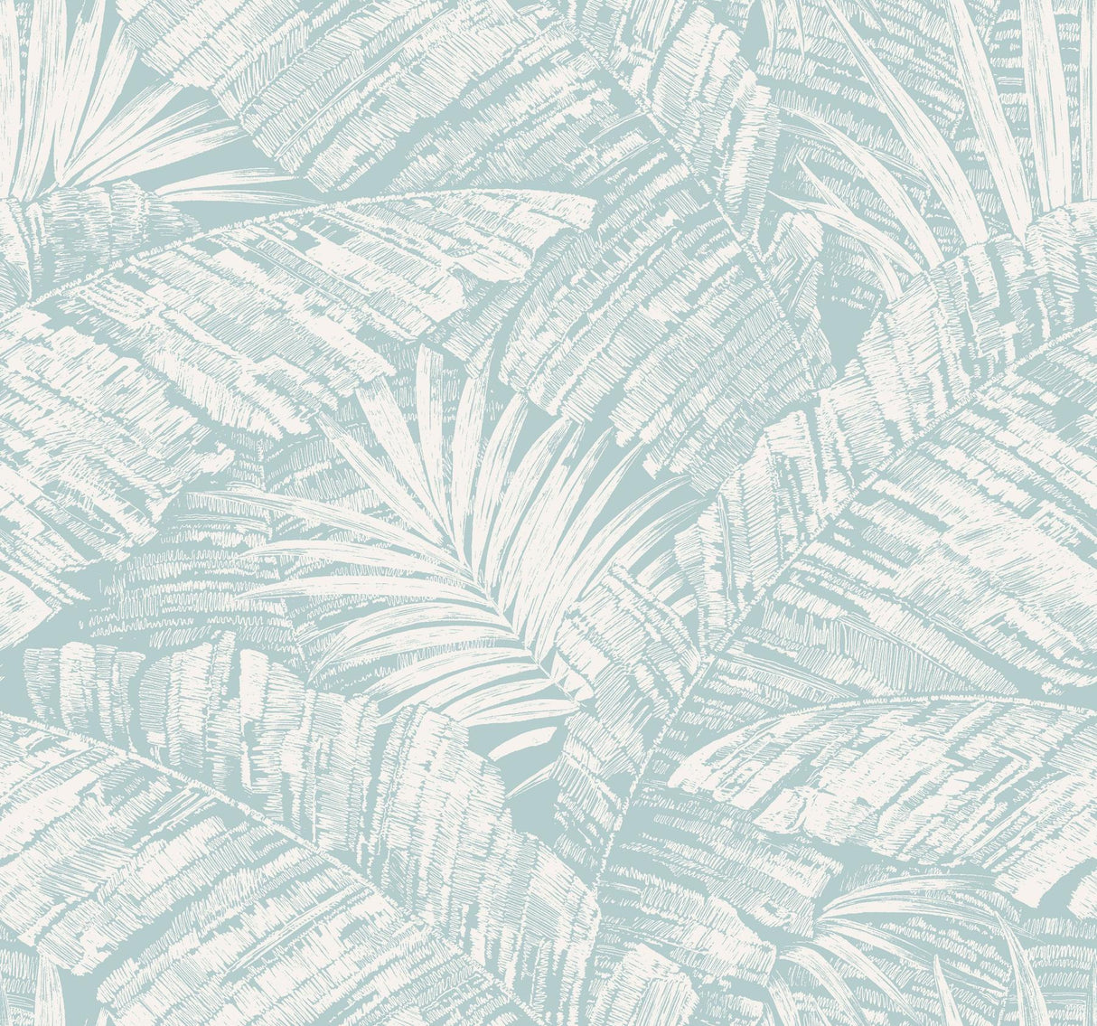 York Wallcoverings Palm Cove Toile White And Blue Blue Wallpaper