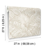 York Wallcoverings Palm Cove Toile White And Taupe Beige Wallpaper