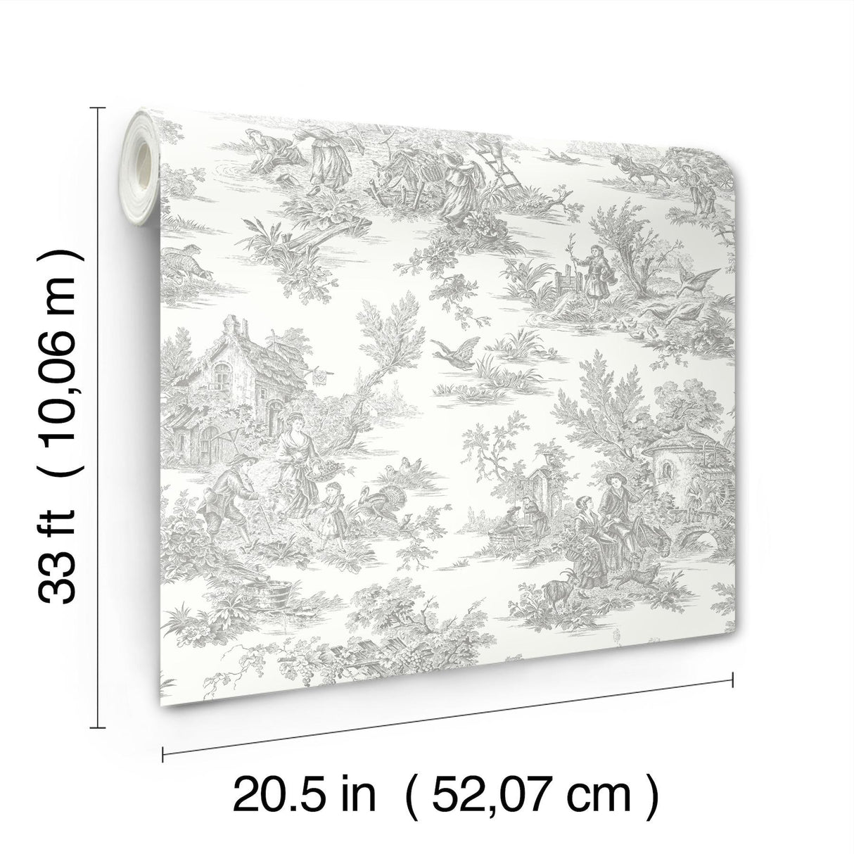 York Wallcoverings Campagne Toile Grey Grey Wallpaper