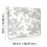 York Wallcoverings Campagne Toile Grey Grey Wallpaper