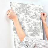 York Wallcoverings Campagne Toile Grey Grey Wallpaper