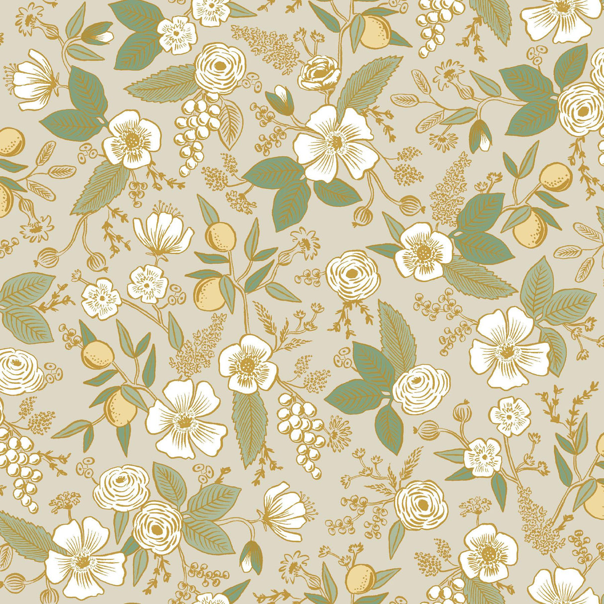Rifle Paper Co. Colette Linen Peel And Stick Beige Wallpaper