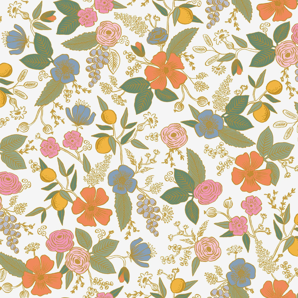 Rifle Paper Co. Colette Rose Multicolor Peel and Stick Pink Wallpaper