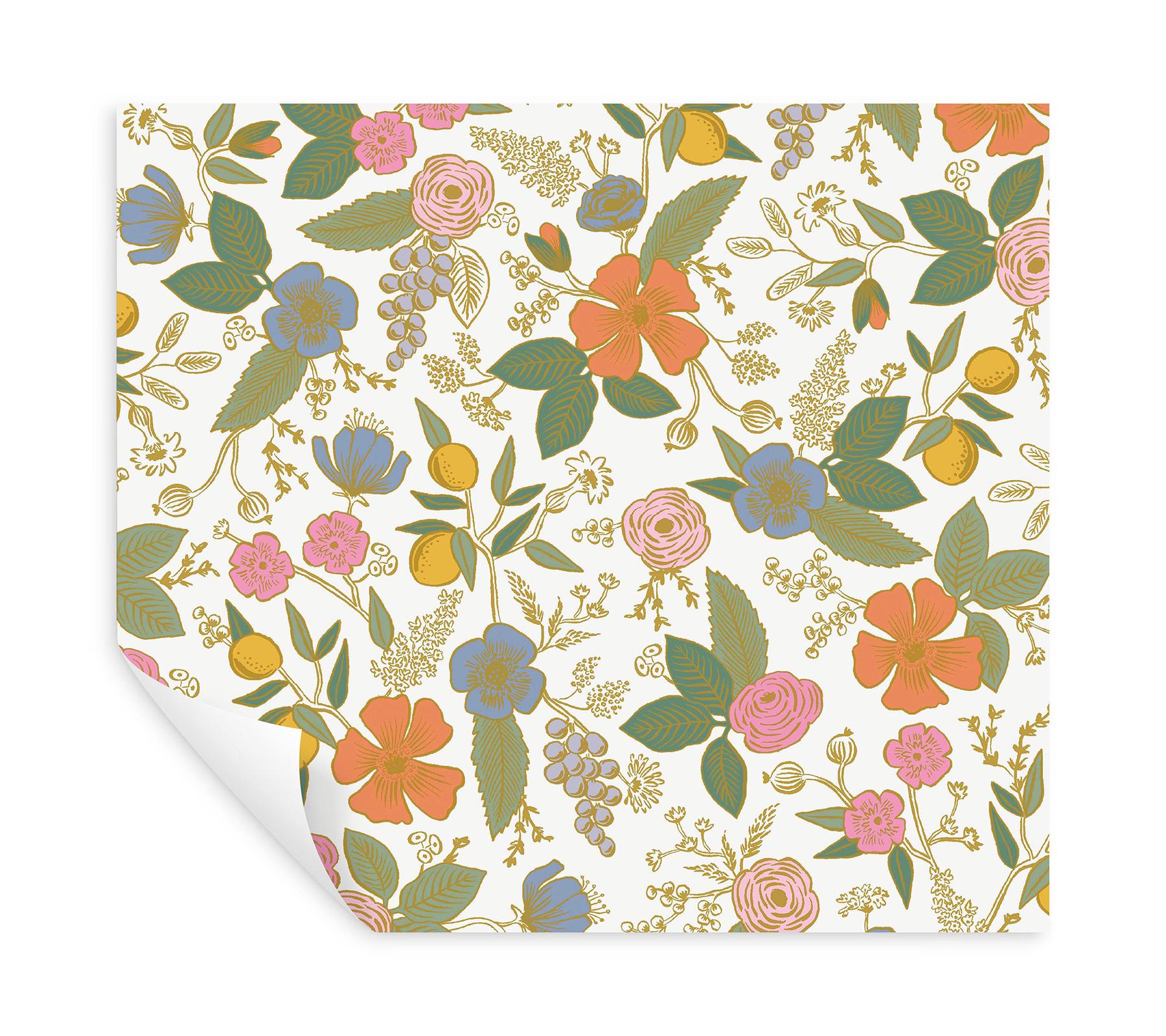 Fabric Stickers Set of 20 Rifle Paper Co Dark Rosa Floral 