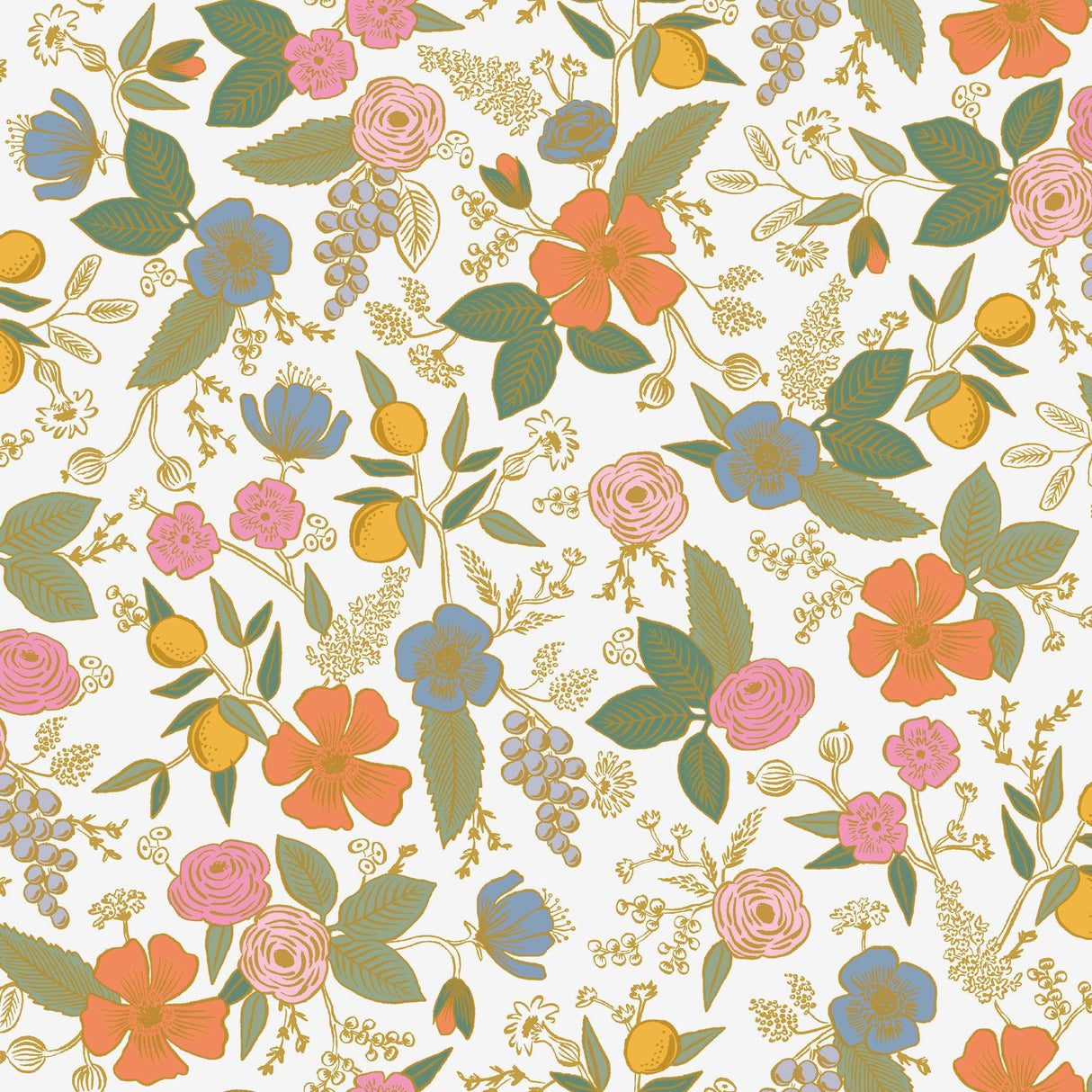 Rifle Paper Co. Colette Rose Multicolor Peel And Stick Pink Wallpaper
