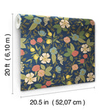 Rifle Paper Co. Colette Navy Peel And Stick Blue Wallpaper