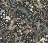 Rifle Paper Co. Peacock Garden Peel And Stick Black Wallpaper