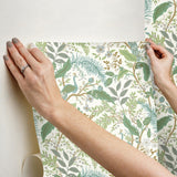 Rifle Paper Co. Peacock Garden White Peel And Stick Green Wallpaper