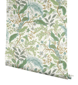 Rifle Paper Co. Peacock Garden White Peel And Stick Green Wallpaper