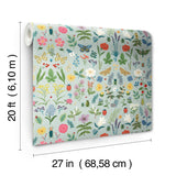 Rifle Paper Co. Curio Mint Peel And Stick Blue Wallpaper