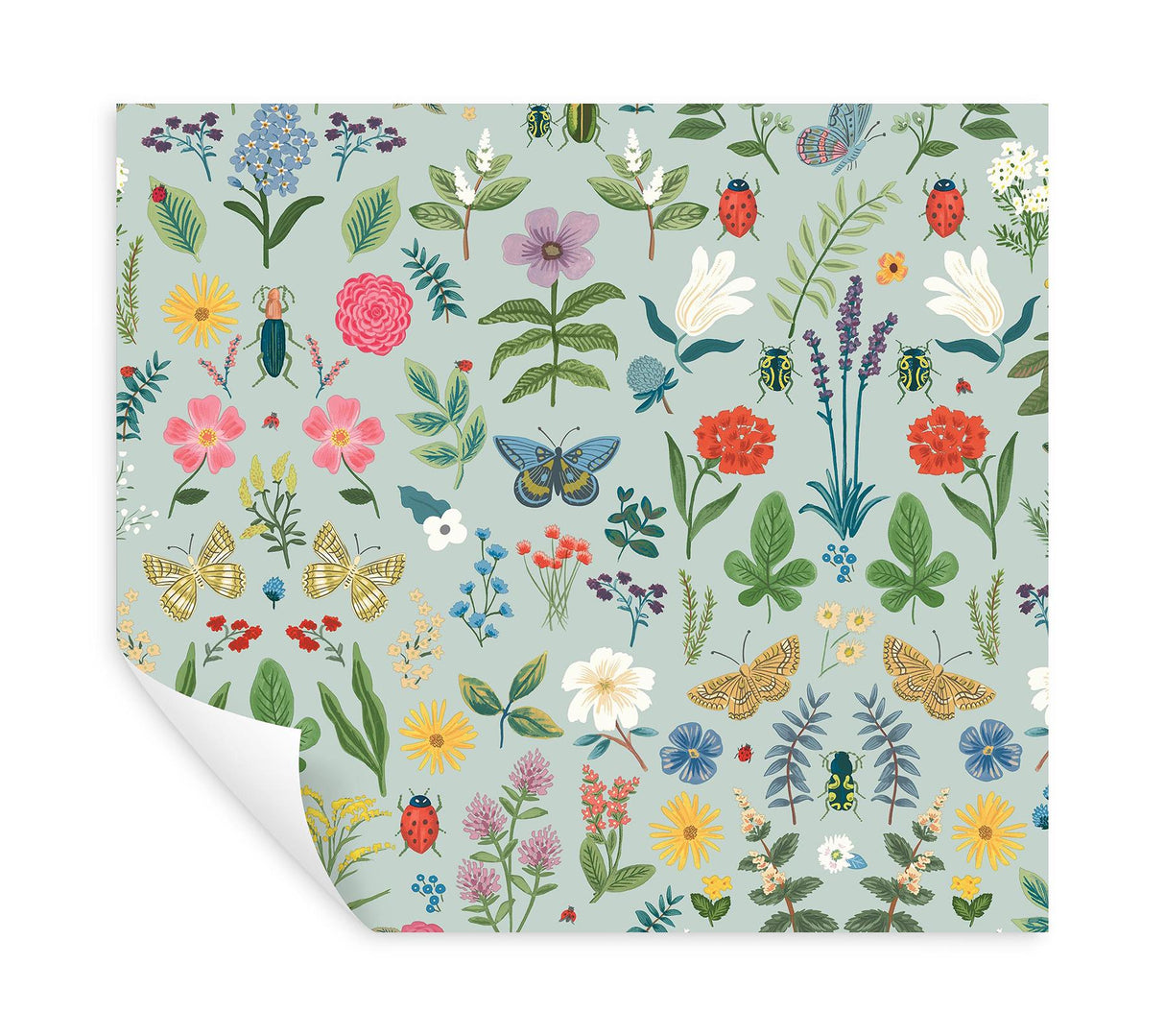 Rifle Paper Co. Curio Mint Peel And Stick Blue Wallpaper