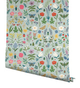 Rifle Paper Co. Curio Mint Peel And Stick Blue Wallpaper
