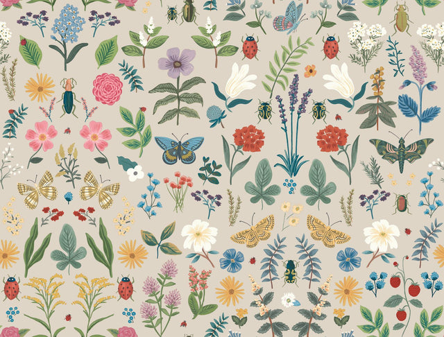 Rifle Paper Co. Curio Linen Peel and Stick Beige Wallpaper
