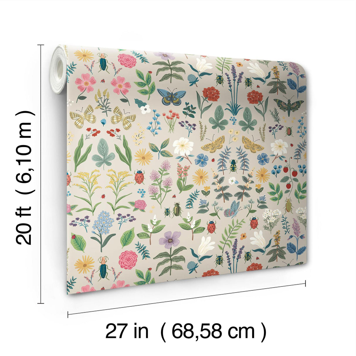 Rifle Paper Co. Curio Linen Peel And Stick Beige Wallpaper