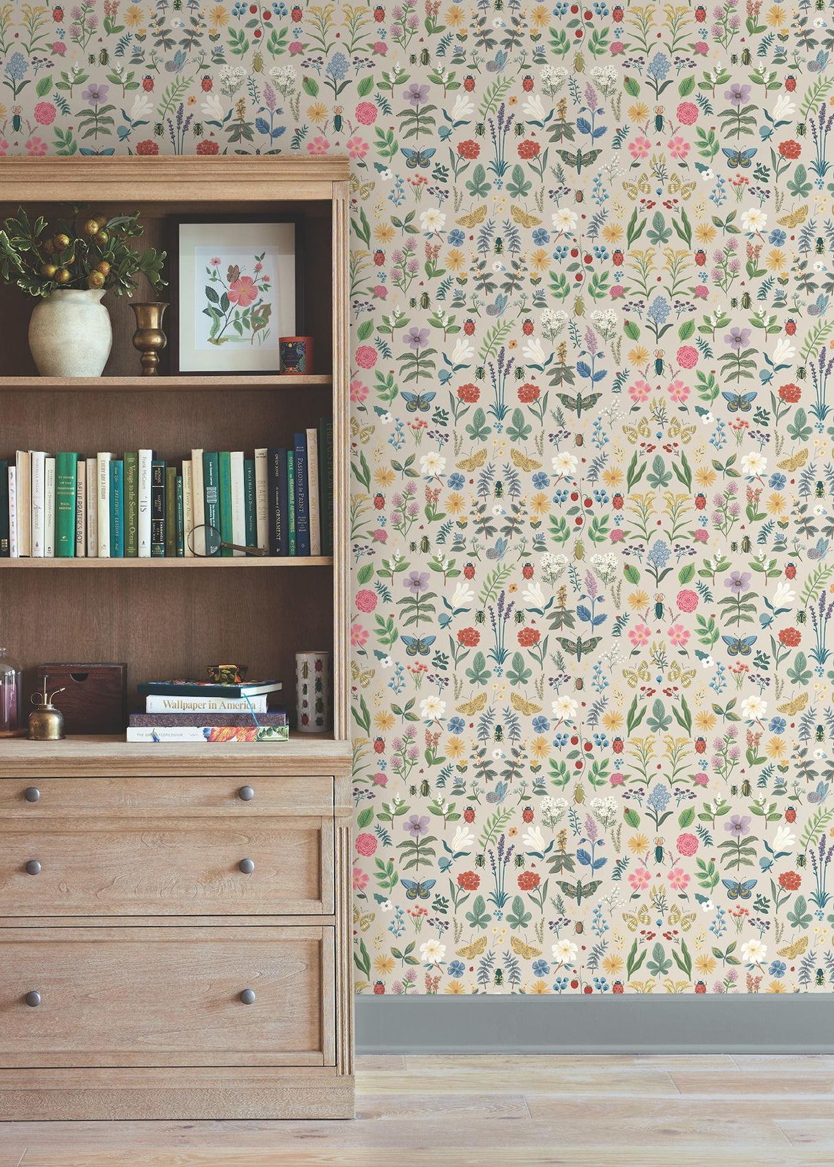 Rifle Paper Co. Curio Linen Peel And Stick Beige Wallpaper