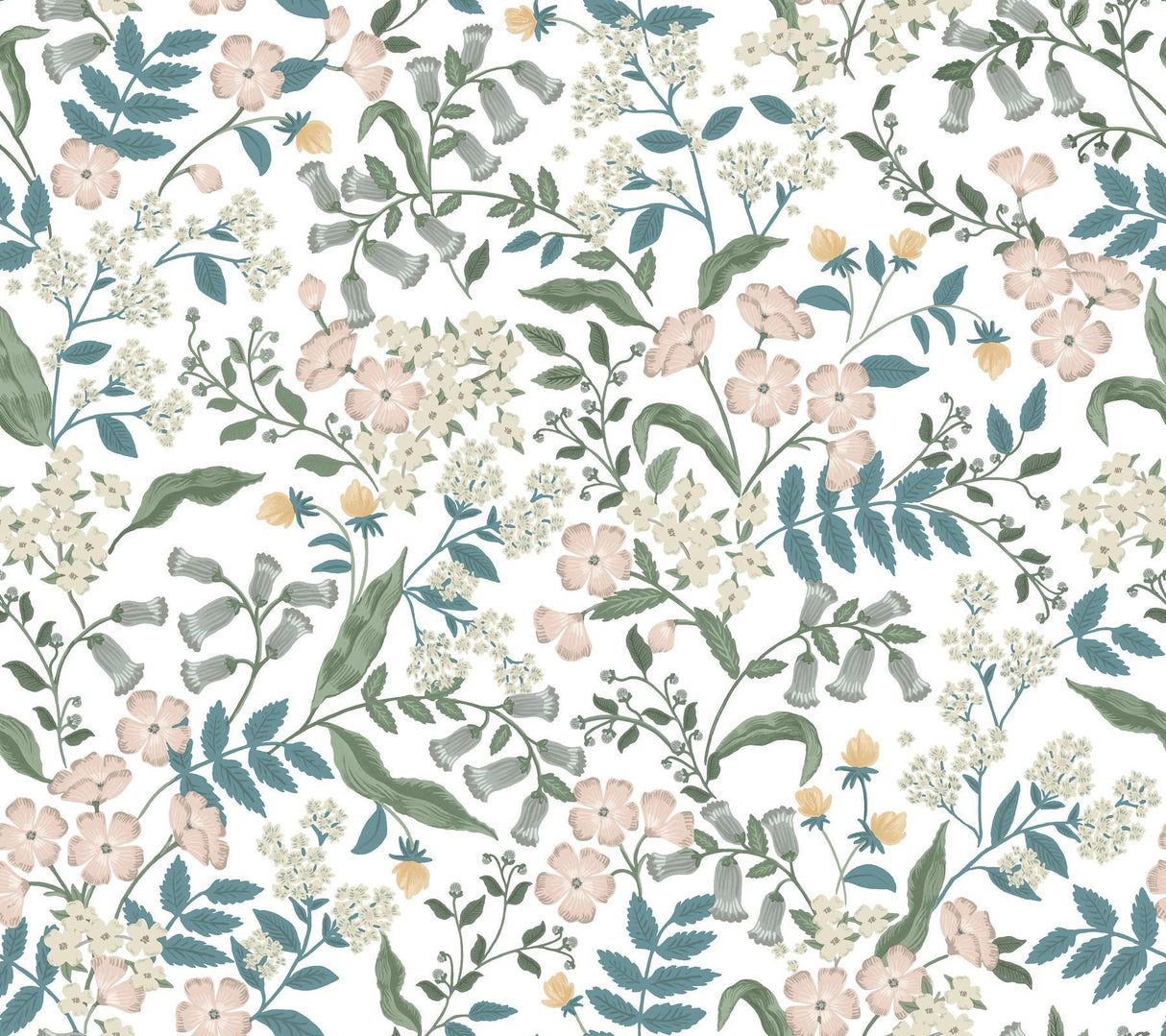 Rifle Paper Co. Sweetbrier Blush Peel and Stick Pink Wallpaper