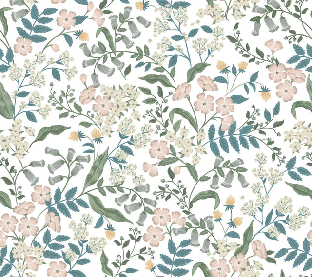 Rifle Paper Co. Sweetbrier Blush Peel and Stick Pink Wallpaper