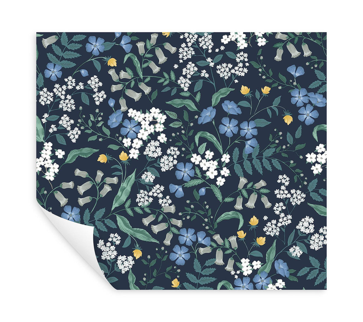 Rifle Paper Co. Sweetbrier Navy Peel And Stick Blue Wallpaper