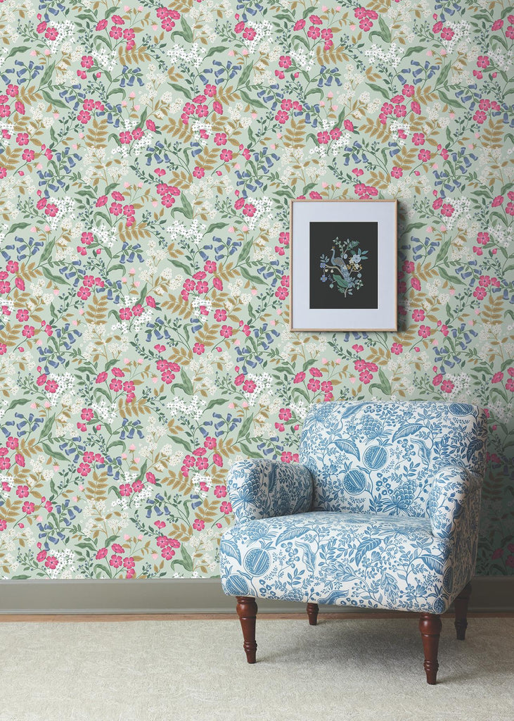 Rifle Paper Co. Sweetbrier Mint Peel And Stick Green Wallpaper