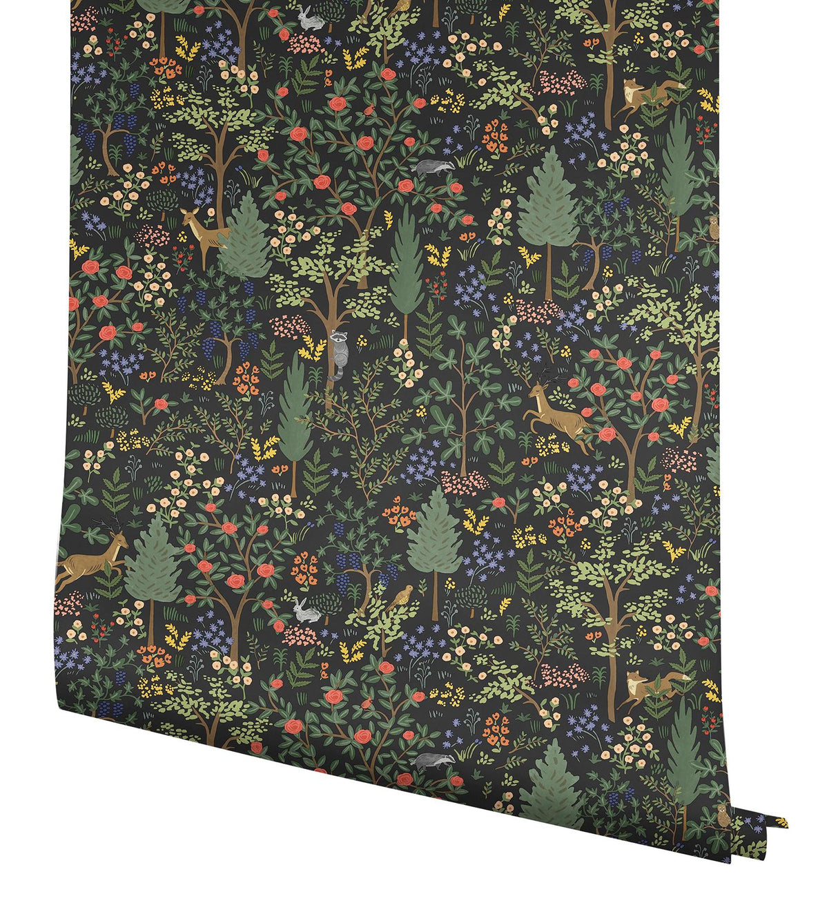 Rifle Paper Co. Woodland Black Peel And Stick Black Wallpaper