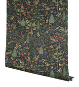 Rifle Paper Co. Woodland Black Peel And Stick Black Wallpaper