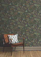 Rifle Paper Co. Woodland Black Peel And Stick Black Wallpaper