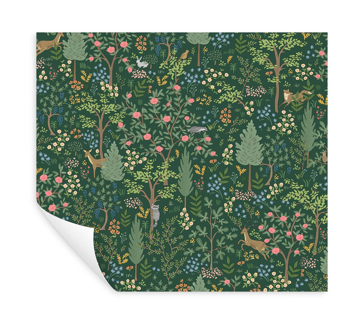 Rifle Paper Co. Woodland Emerald Peel And Stick Green Wallpaper