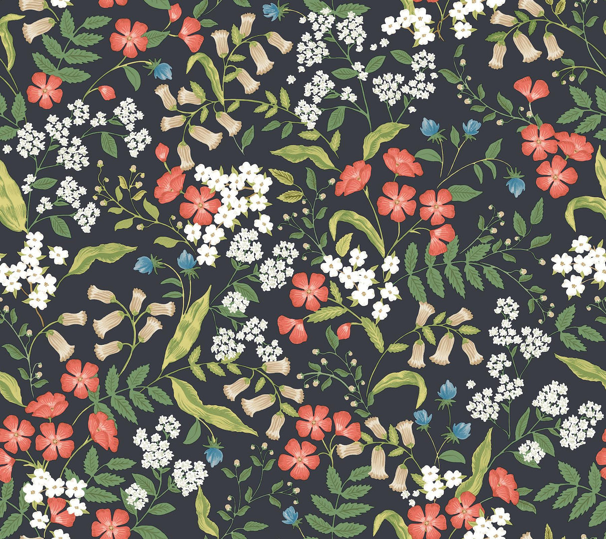 Rifle Paper Co. Sweetbrier Black Peel And Stick Black Wallpaper