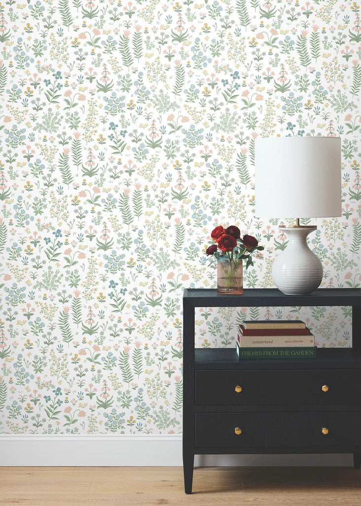 Rifle Paper Co. Menagerie Garden Blush Multicolor Peel And Stick Pink Wallpaper