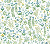 Rifle Paper Co. Menagerie Garden Blue Multicolor Peel and Stick Blue Wallpaper