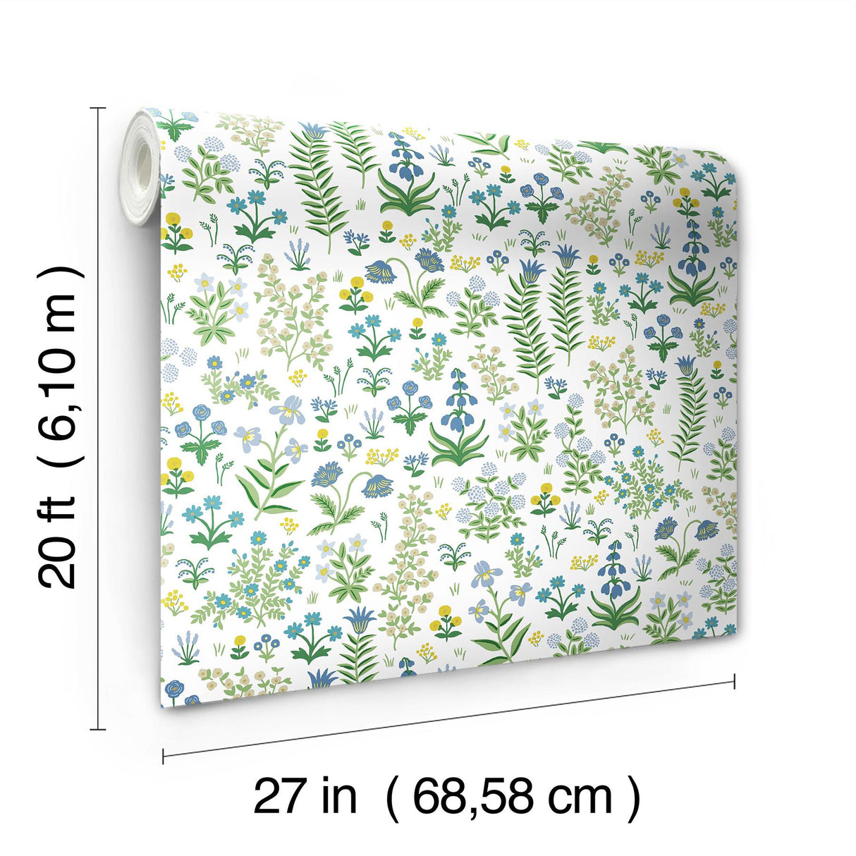 Rifle Paper Co. Menagerie Garden Blue Multicolor Peel And Stick Blue Wallpaper
