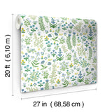 Rifle Paper Co. Menagerie Garden Blue Multicolor Peel And Stick Blue Wallpaper