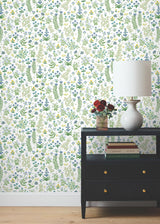 Rifle Paper Co. Menagerie Garden Blue Multicolor Peel And Stick Blue Wallpaper