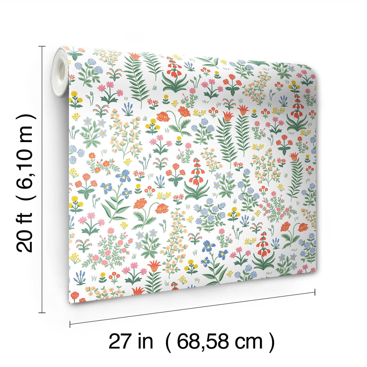 Rifle Paper Co. Menagerie Garden Rose Multicolor Peel And Stick Red Wallpaper