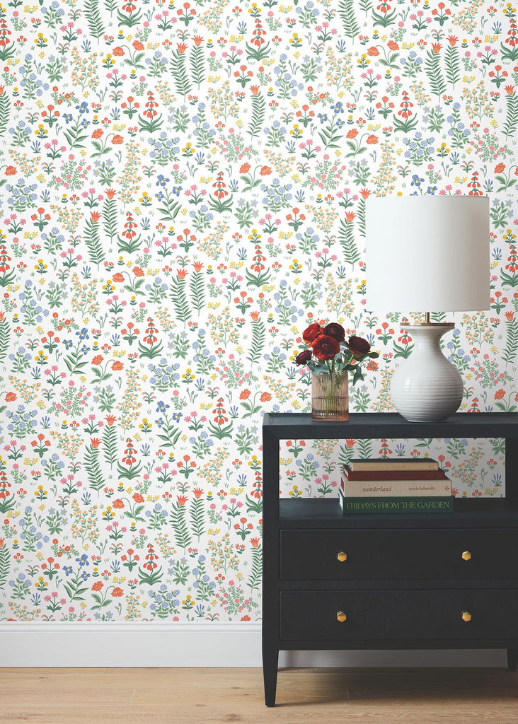 Rifle Paper Co. Menagerie Garden Rose Multicolor Peel And Stick Red Wallpaper