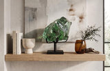 Phillips Collection Refractory Glass Sculpture Green On Base Accent