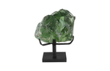 Phillips Collection Refractory Glass Sculpture Green On Base Accent