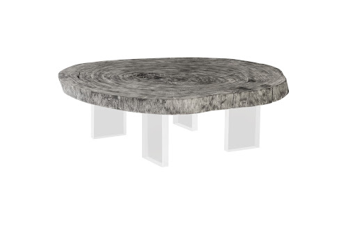 Phillips Collection Floating  on Acrylic Legs Gray Stone Size Varies Coffee Table