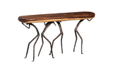 Phillips Collection Atlas  Table, Natural Finish, Metal Brown Console