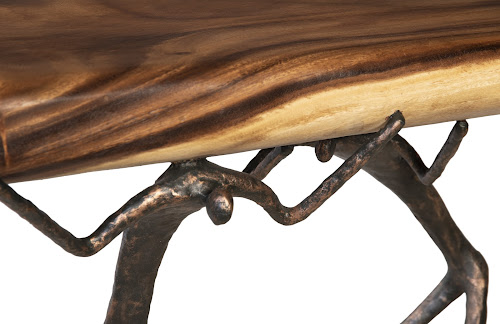 Phillips Collection Atlas  Table, Natural Finish, Metal Brown Console