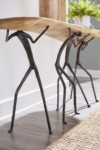 Phillips Collection Atlas  Table, Natural Finish, Metal Brown Console