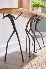 Phillips Collection Atlas  Table, Natural Finish, Metal Brown Console